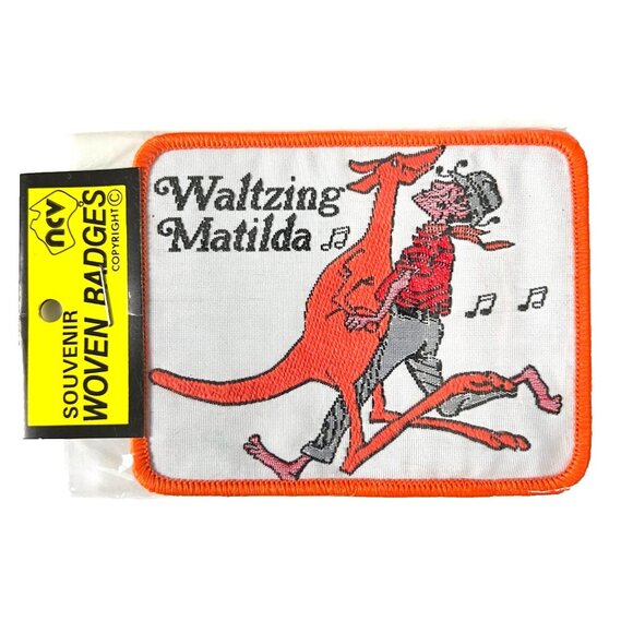 Other - Australia Waltzing Matilda Vtg Patch Badge Woven Souvenir Swagman Folk Song